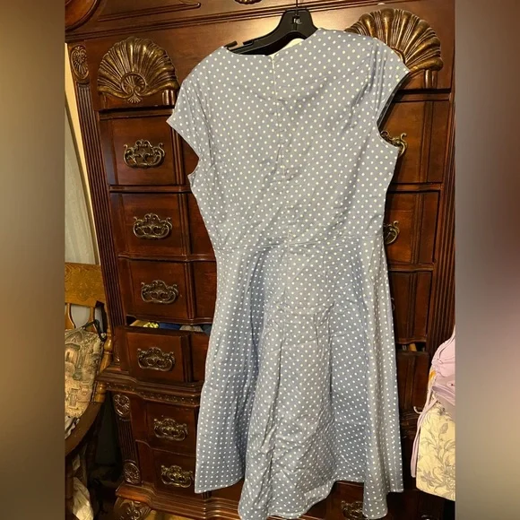 cute blue dress with white polka dots - Picture 2 of 3